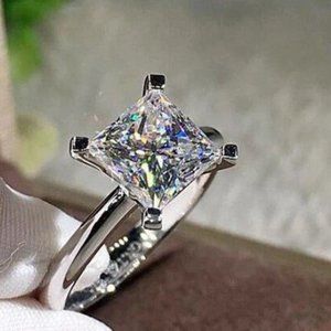 925 /18K white sapphire weddding ring 9